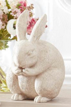 9 Inch White Resin Rabbit