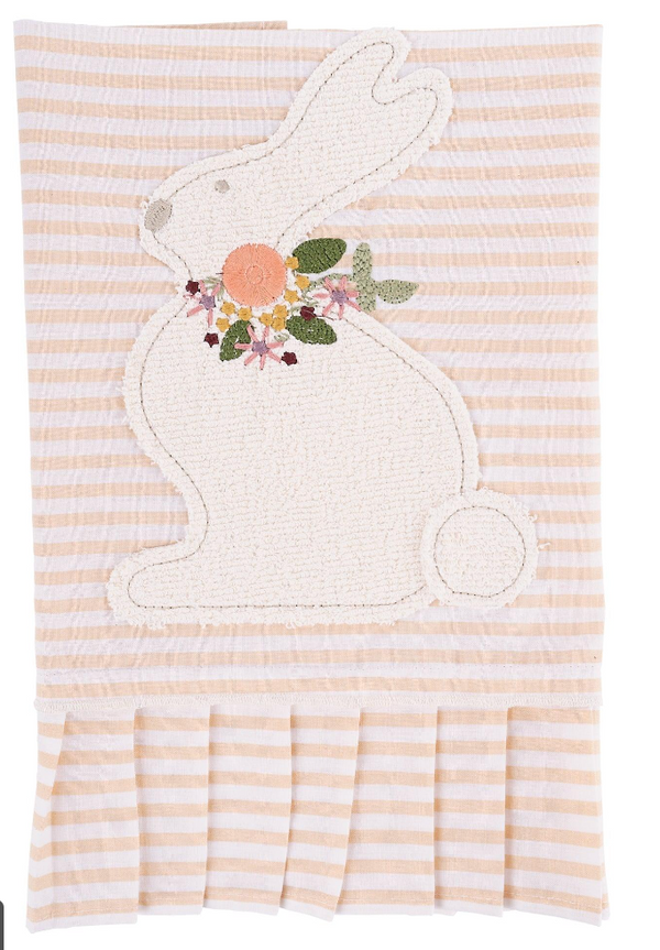 Bunny Ruffled Tea Towel
