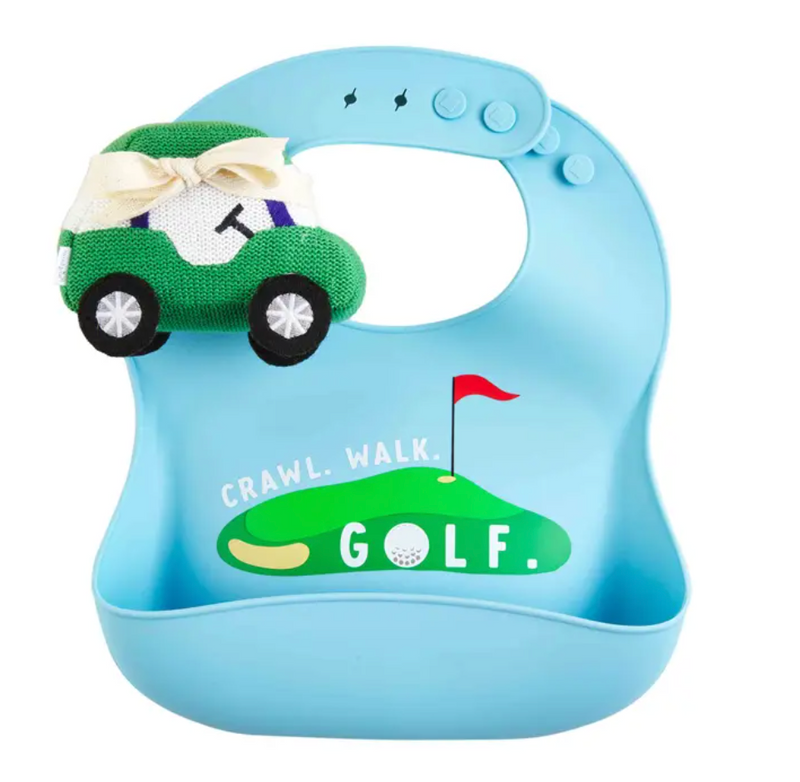 Golf Silicone Bib and Rattle