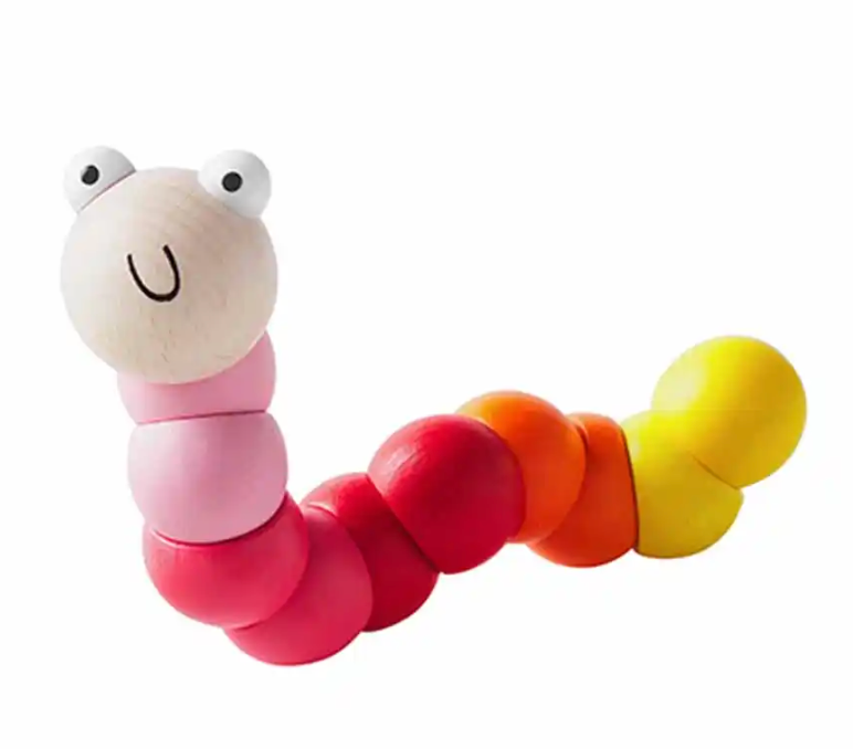 Pink Wooden Wiggly Worm
