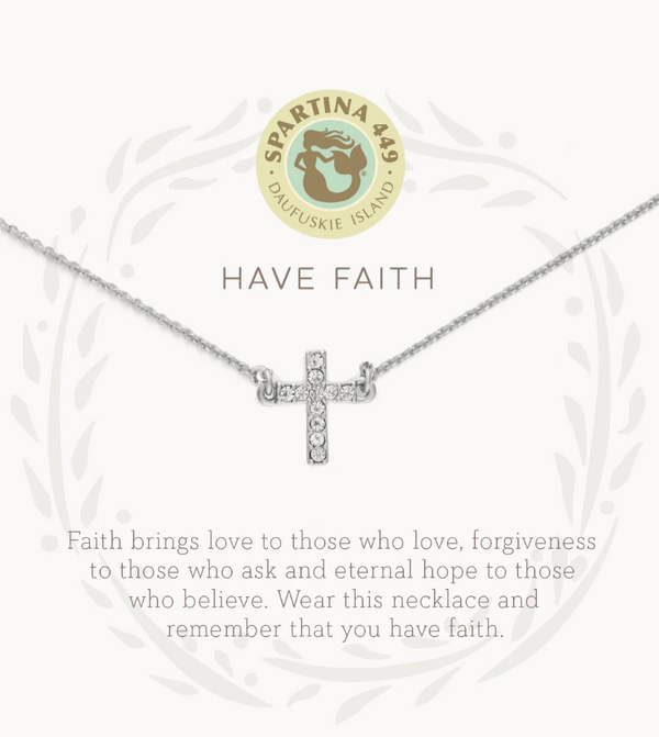 SLV Necklace 18" Have Faith/Cross SIL