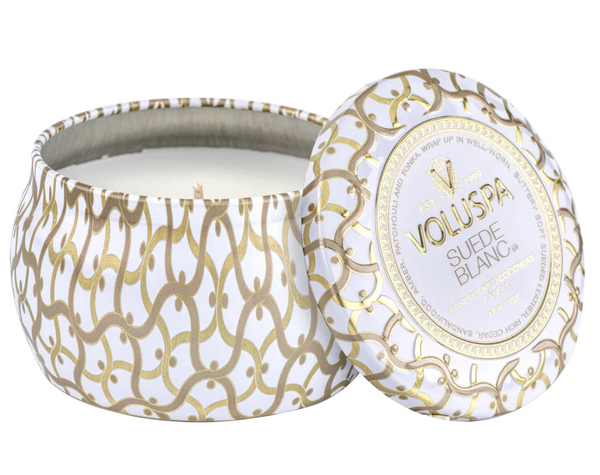 Suede Blanc Mini Tin Candle