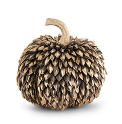 10 Inch Antique Gold Pod Pumpkin