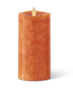 3x6.5 Inch Orange Wax Indoor Pillar Luminara Candle
