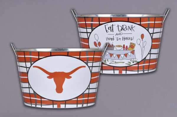 Texas Longhorn Metal Bucket