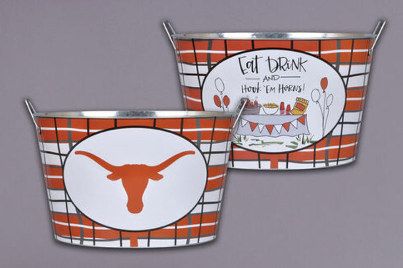 Texas Longhorn Metal Bucket