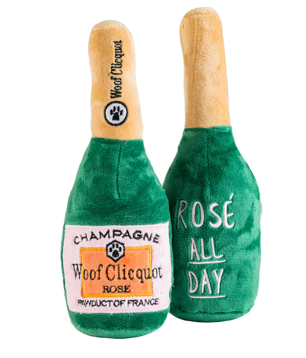 Woof Cliquot Rose Champagne Bottle Large