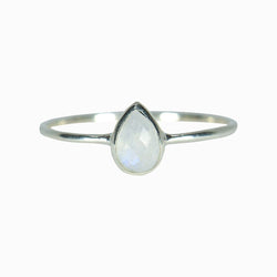 Moonstone Teardrop Ring Silver