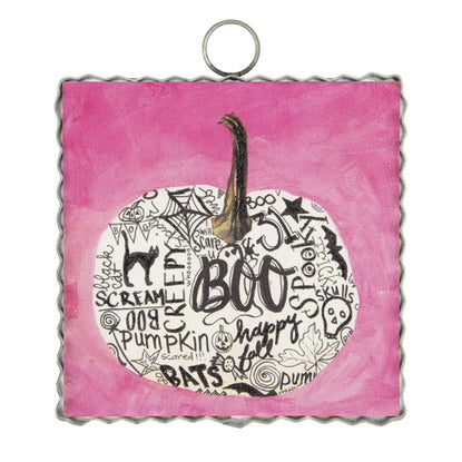 Mini Gallery Pink Boo Banner Pumpkin