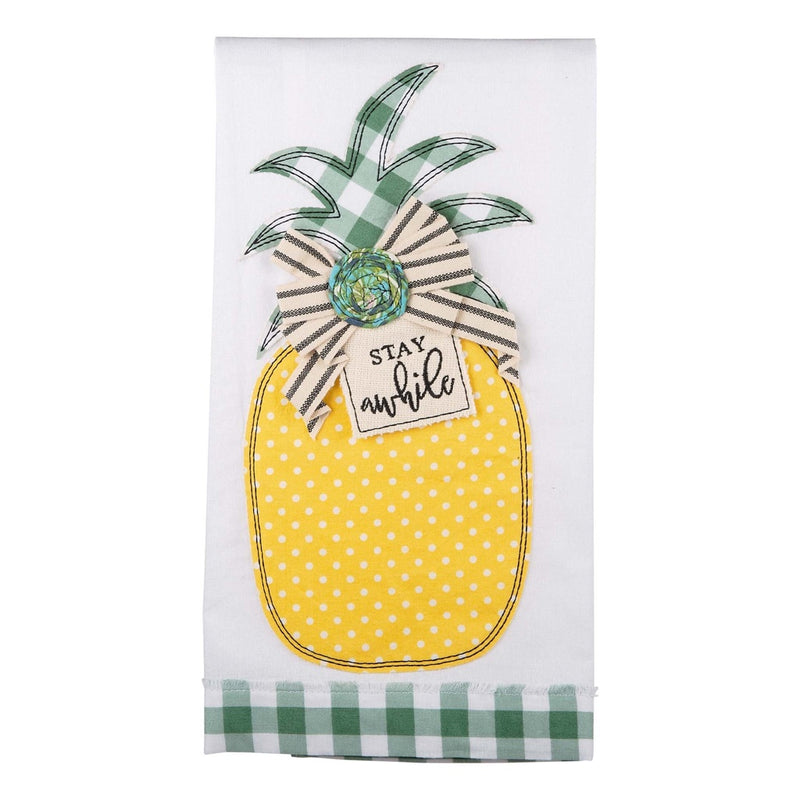 Stay Awhile Pineapple Tea Towel