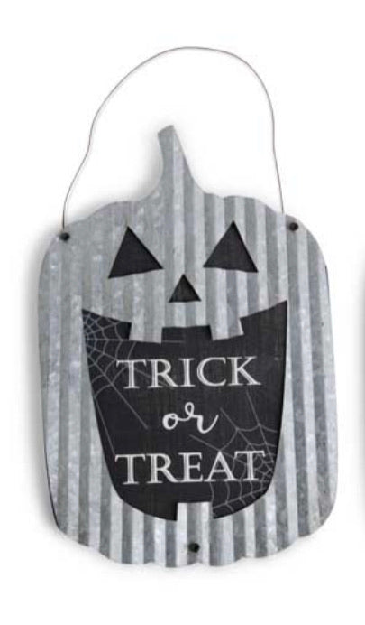 Tin Halloween Jack O Lantern Ornament Trick or Treat