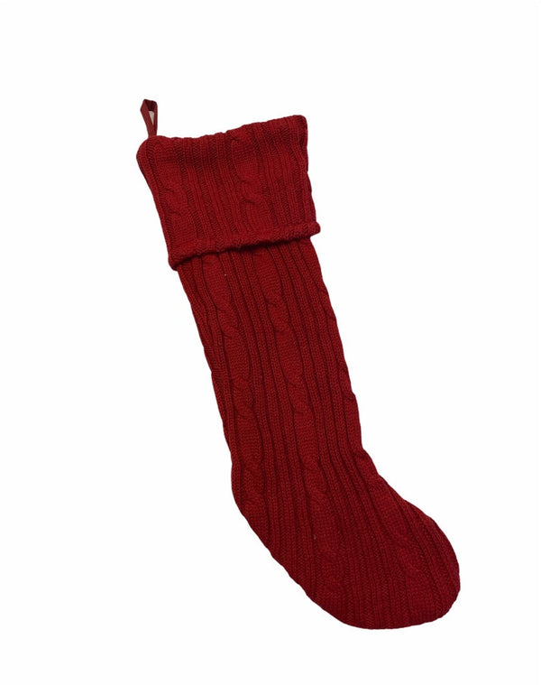 Cranberry Knit Stocking