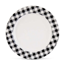 White Ceramic Plate with Black and White