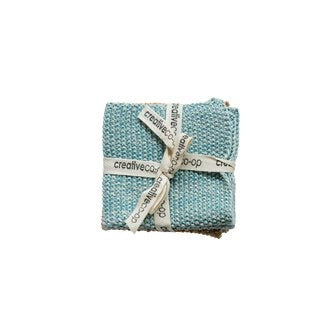 Cotton Knit Dish Cloths Blue