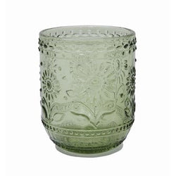 Embossed Green Drinking Glass