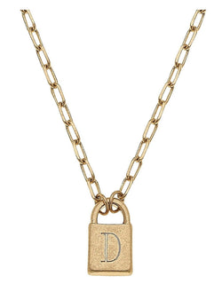 Initial Lock Necklace D