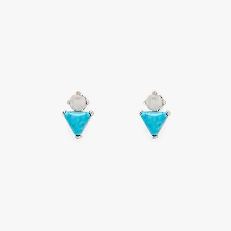 Turquoise & Moonstone Earring Silver