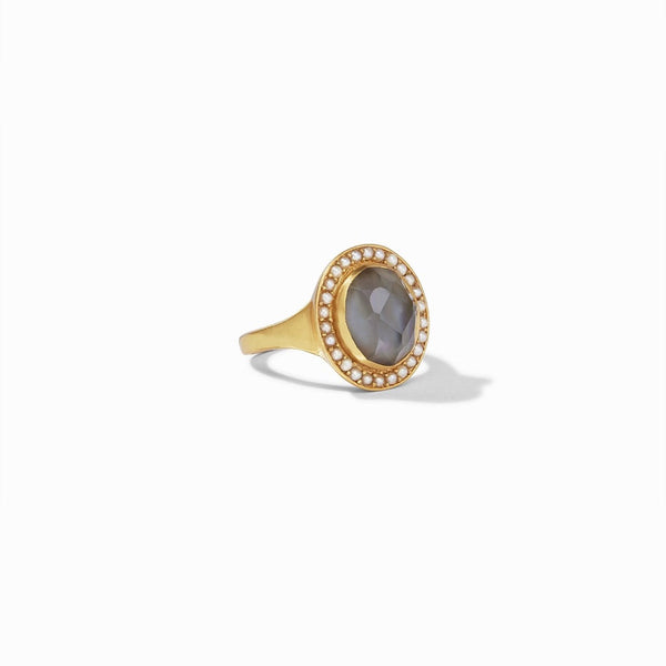Juliet Ring Gold Iridescent Charcoal Blue Size 8