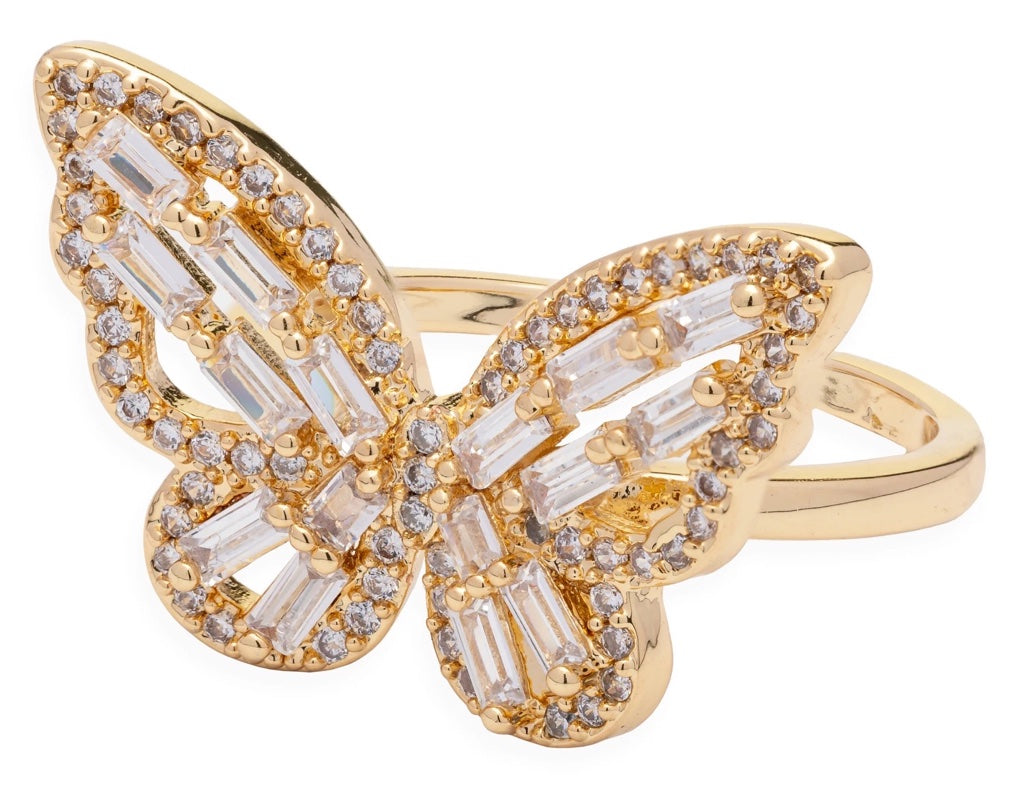 Mini Iced Out Butterfly Ring – Cactus Flower