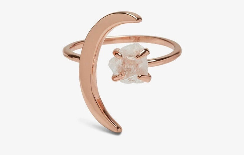 Crescent Moon Ring Rose Gold