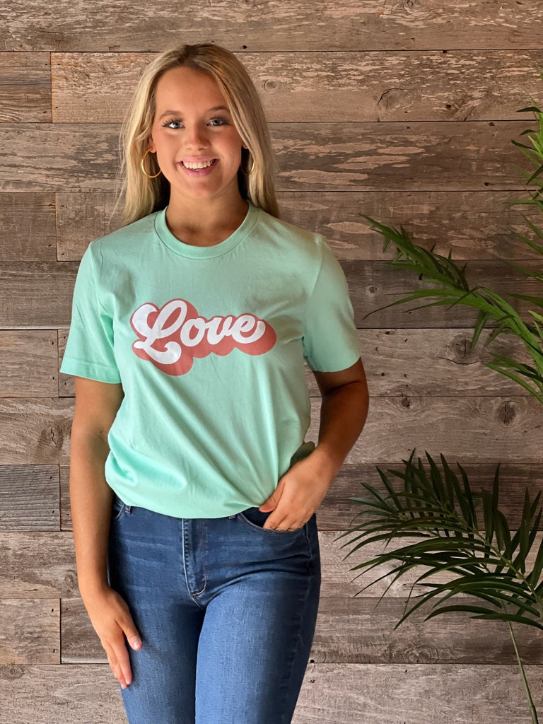 Mint Retro Love Graphic Tee