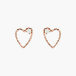 Sweetheart Stone Earrings Rose Gold