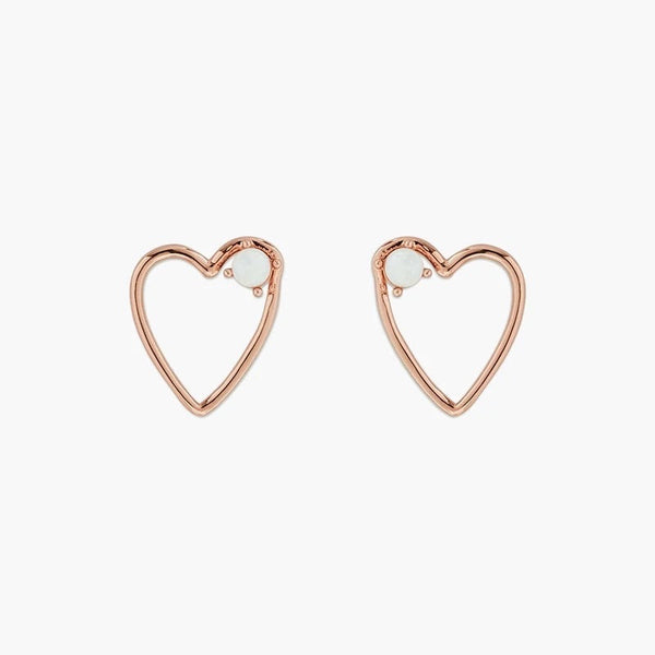 Sweetheart Stone Earrings Rose Gold