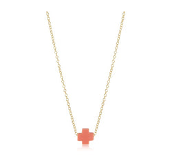 16" Necklace Gold - Signature Cross Coral