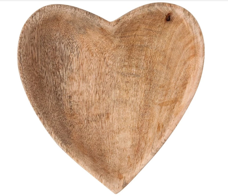 Mango Wood Heart Bowl