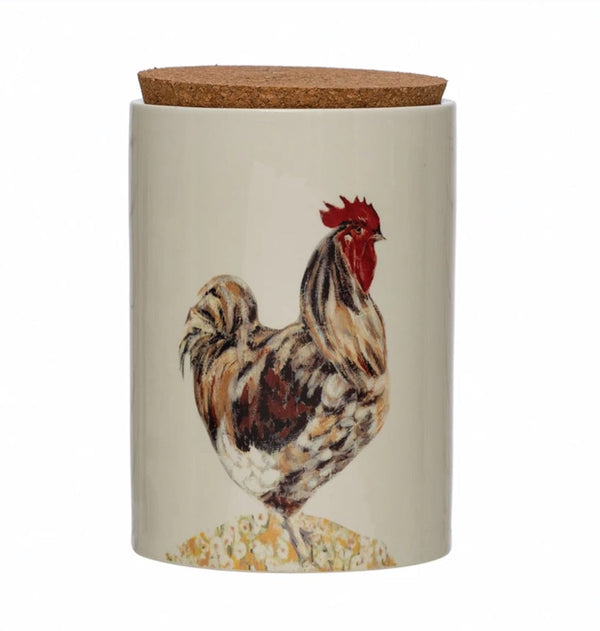 Stoneware Rooster Canister