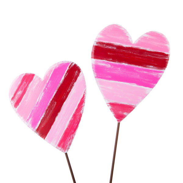 Messy Striped Heart Pair Set of 2