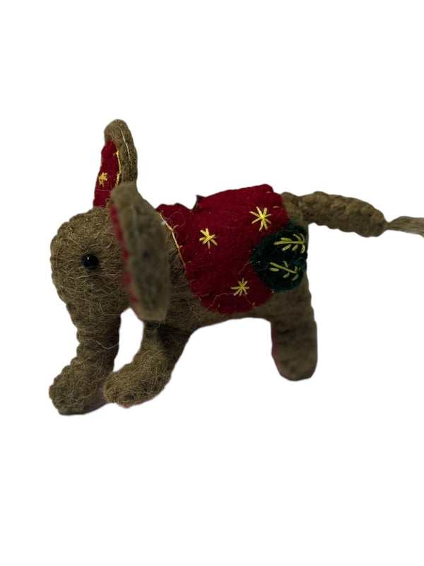 Wool Felt Elephant Ornament