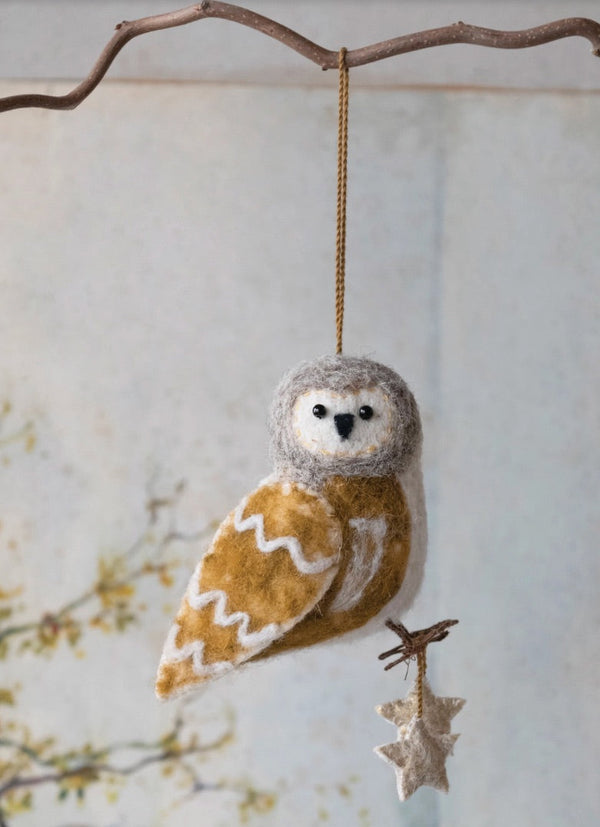 Wool Felt Owl Ornament