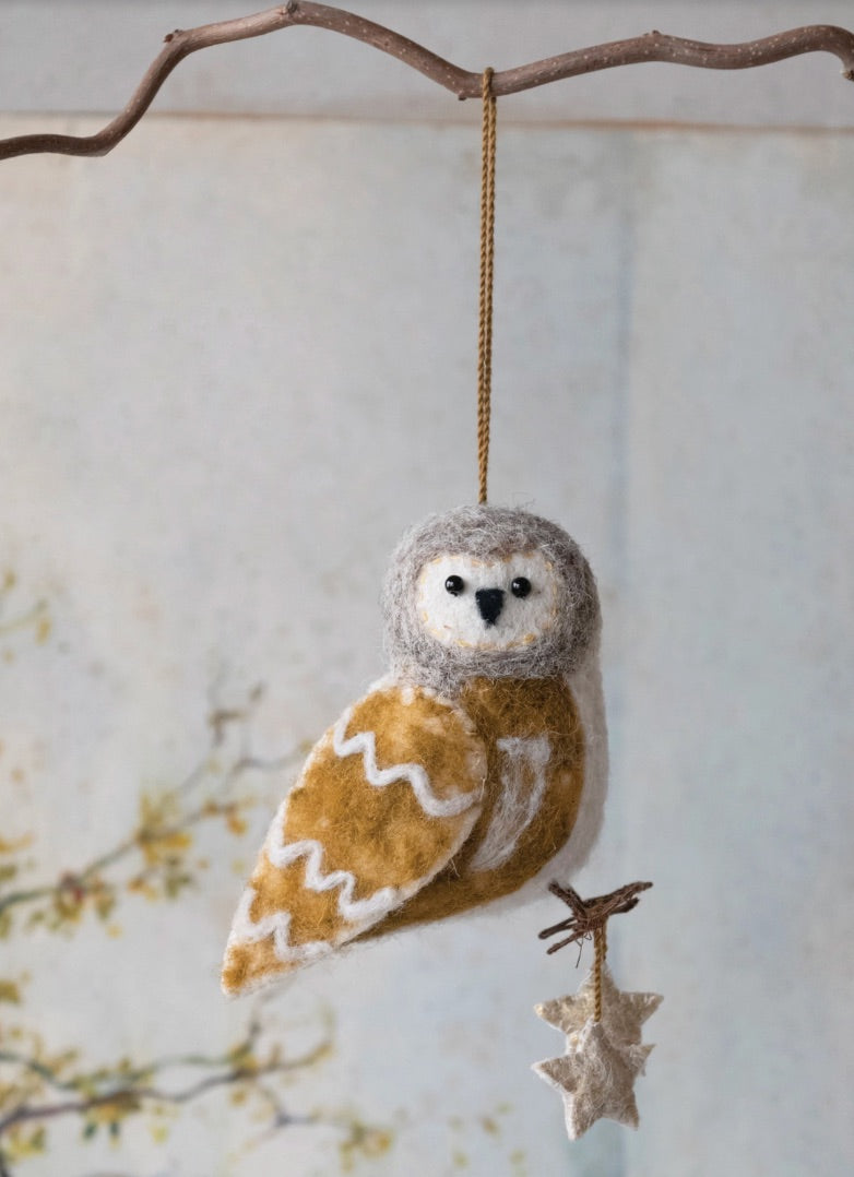 Wool Felt Owl Ornament