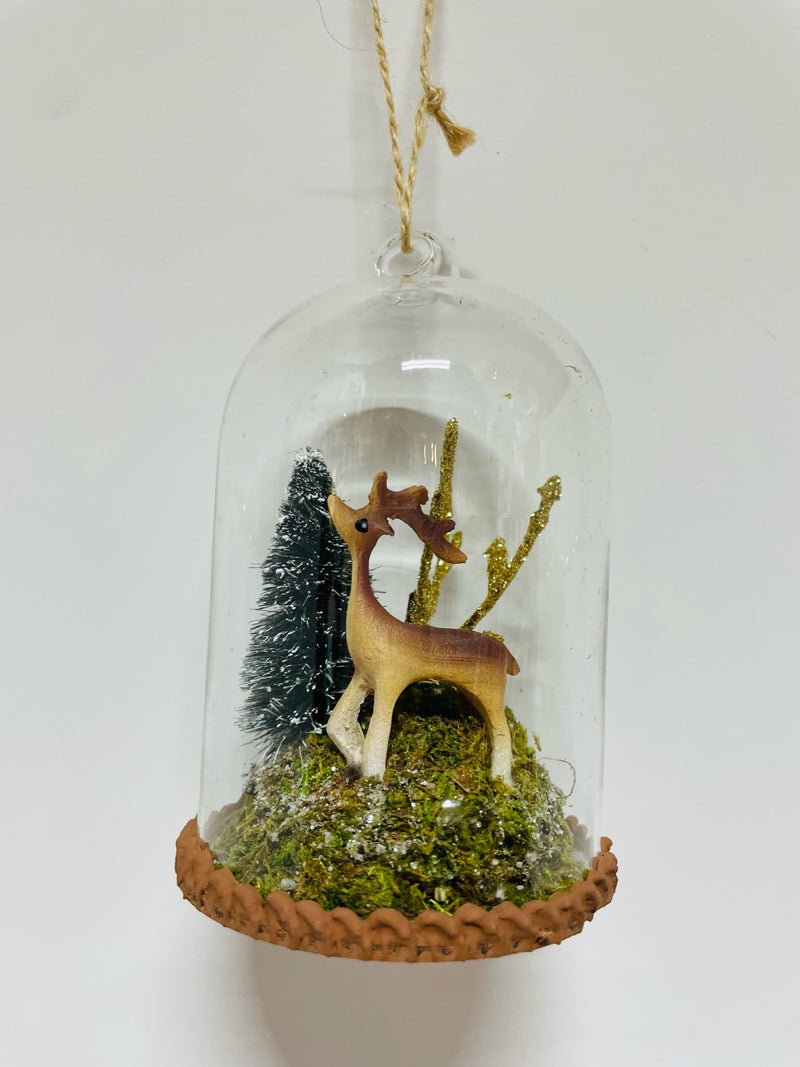 Glass Cloche Ornament Deer