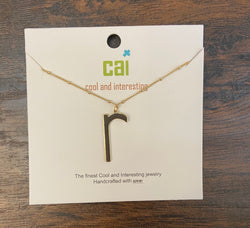 R Lowercase Initial Necklace