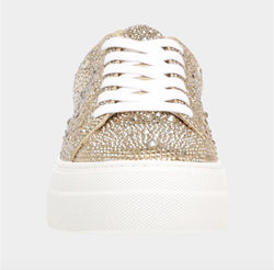 Betsey Johnson Gold Rhinestone Sidny Sneaker