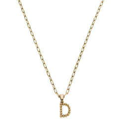 Layla Ball Bead Initial Necklace D